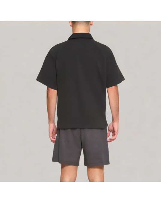 Loose Waffle Short Sleeved Polo Shirt