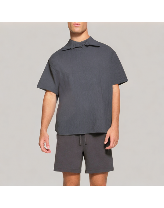 Wheat Ear Texture Polo Shirt 