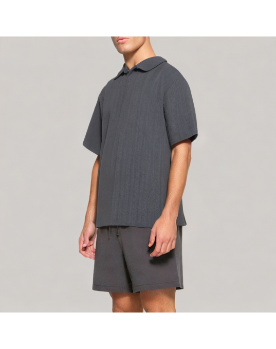Wheat Ear Texture Polo Shirt 