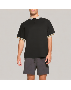 Summer College Style Contrast Color Short Sleeve POLO Shirt 