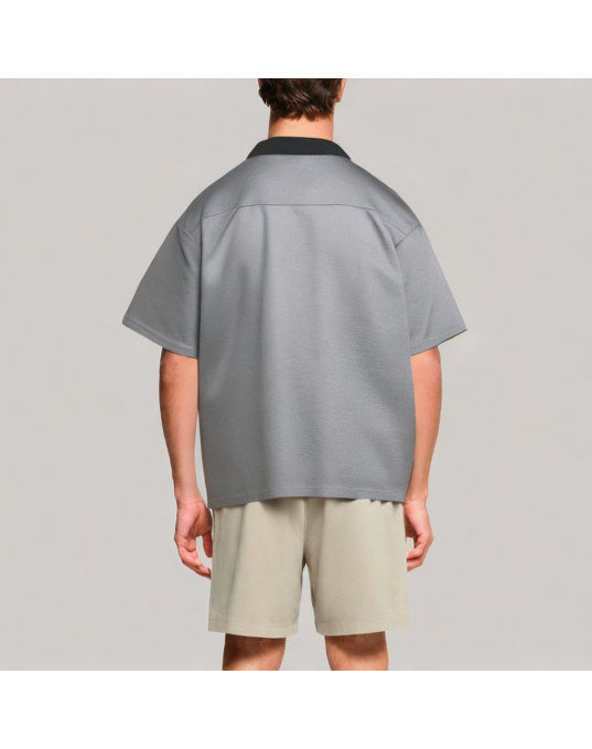 Men's Color Blocked Lapel Short Sleeved Polo Shirt