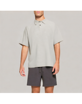 Solid Color Retro Short-Sleeved Polo Shirt 