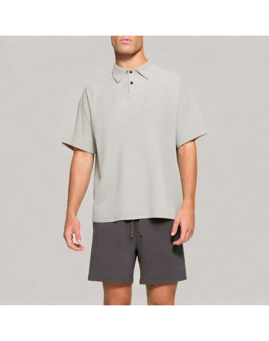 Solid Color Retro Short-Sleeved Polo Shirt 