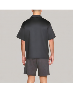 Men's Metal Zipper Short sleeved POLO Shirt 