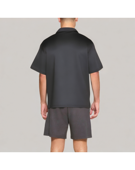 Men's Metal Zipper Short sleeved POLO Shirt 