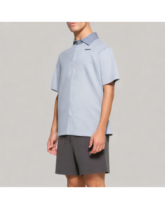 Contrasting Plaid Polo Shirt 