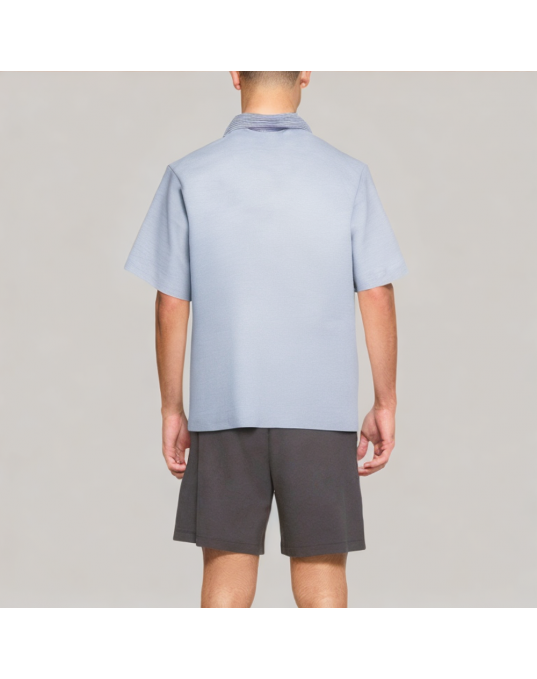 Contrasting Plaid Polo Shirt 