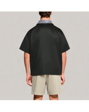 Men's Button Down Lapel Short Sleeved Polo Shirt 