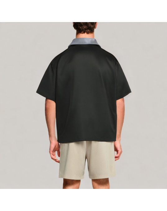 Men's Button Down Lapel Short Sleeved Polo Shirt 