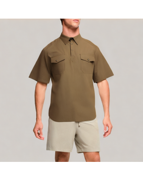 Men's Retro Solid Color Short Sleeve POLO Shirt 