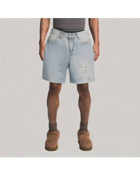 Light Blue Ripped Denim Shorts