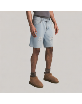 Light Blue Ripped Denim Shorts