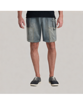 Patchwork Pockets Contrasting Denim Shorts 