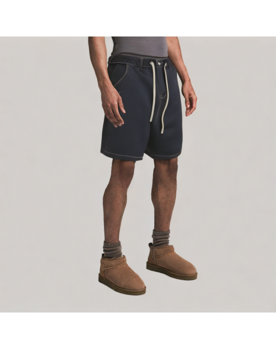 Casual Denim Shorts With Visible Stitching 