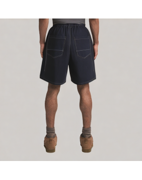 Casual Denim Shorts With Visible Stitching 
