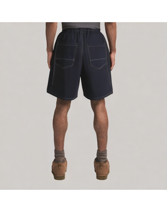 Casual Denim Shorts With Visible Stitching 