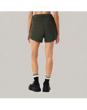 Green Denim Wide Leg Shorts 