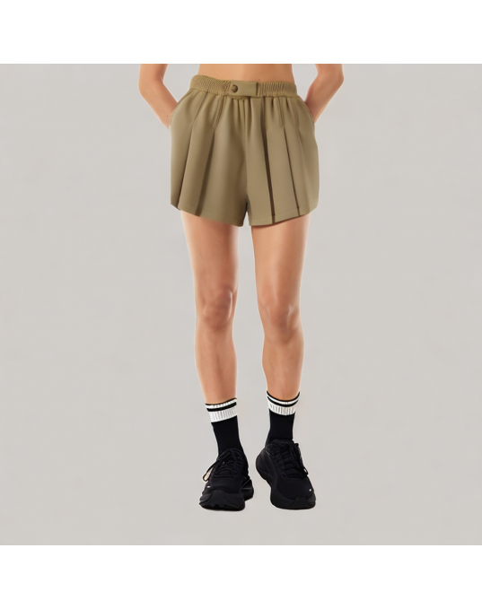 Women's Casual Pleated Suit Shorts 