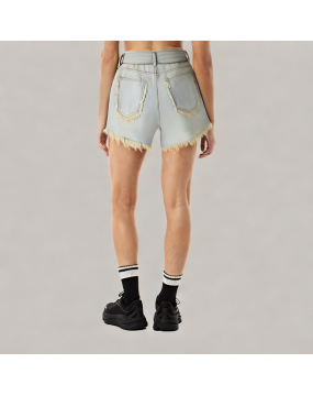 Retro Classic Ripped Raw Edge Shorts 