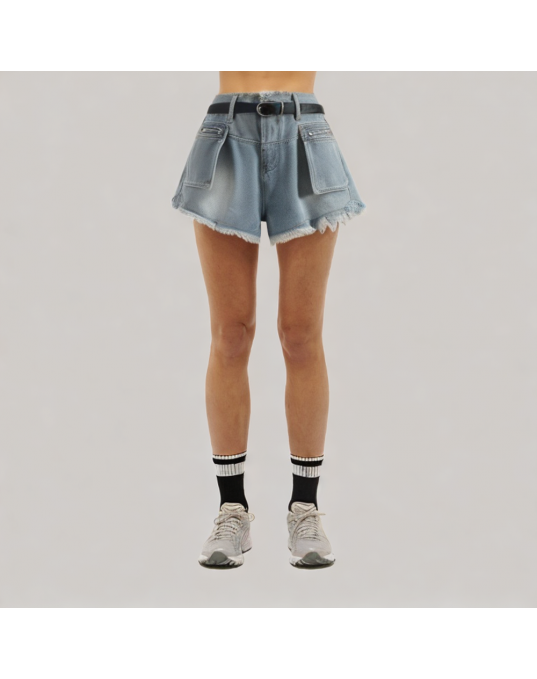 Summer Raw Edge A Line Wide Leg Shorts 