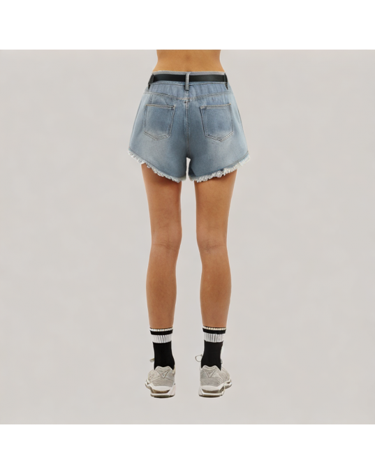 Summer Raw Edge A Line Wide Leg Shorts 