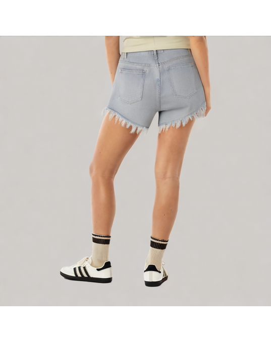 Cotton Raw Edge A Line Jeans 