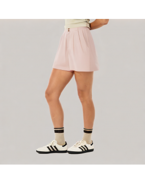 Pink Wide Leg Casual Shorts 