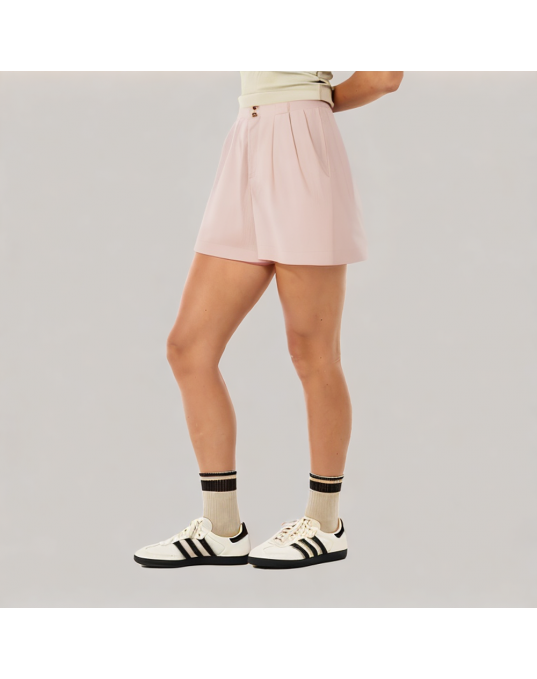 Pink Wide Leg Casual Shorts 