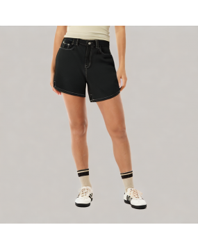 Summer Denim Shorts With Exposed Stitching 