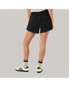 Summer Denim Shorts With Exposed Stitching 