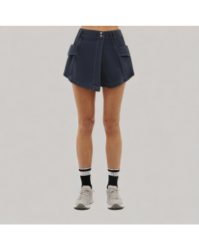 Irregular High Waist Denim Shorts