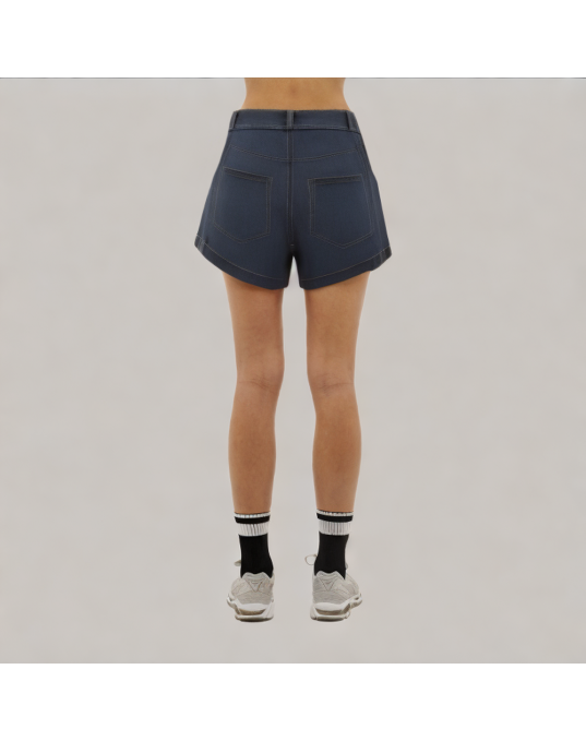 Irregular High Waist Denim Shorts