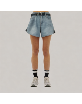 Niche Split High Waist Denim Shorts 