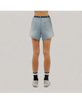 Niche Split High Waist Denim Shorts 