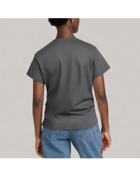 Women's Pleated Waist Short Sleeved T Shirt 