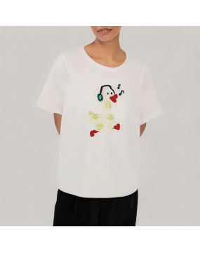 Small Flying Sleeve Round Neck Short Sleeve T Shirt 
