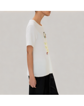 Small Flying Sleeve Round Neck Short Sleeve T Shirt 