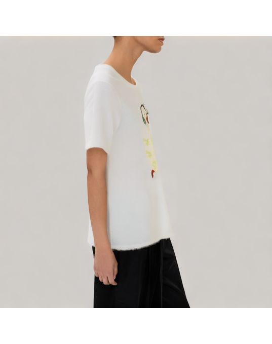Small Flying Sleeve Round Neck Short Sleeve T Shirt 