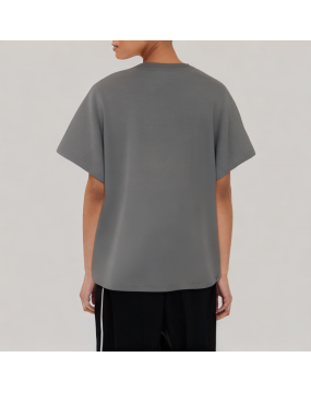 Irregular Round Neck Short Sleeved T Shirt