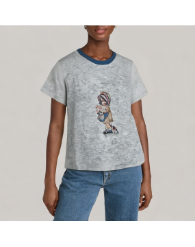Summer Contrasting Round Neck Short Sleeved T Shirt