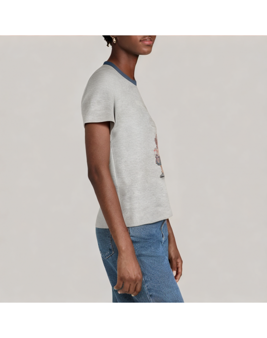 Summer Contrasting Round Neck Short Sleeved T Shirt