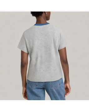 Summer Contrasting Round Neck Short Sleeved T Shirt