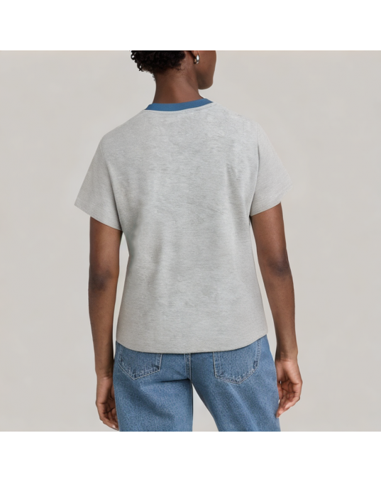 Summer Contrasting Round Neck Short Sleeved T Shirt