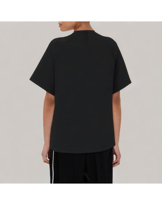 Short Sleeved T Shirt With Button Decoration 