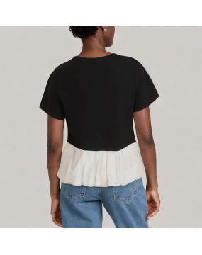 Fake Two Piece Splicing Short Sleeved T Shirt 