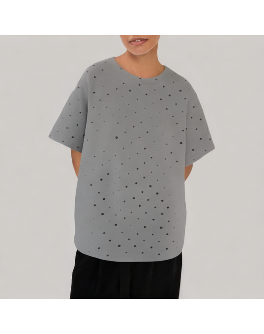 Summer Polka Dot Round Neck T shirt 