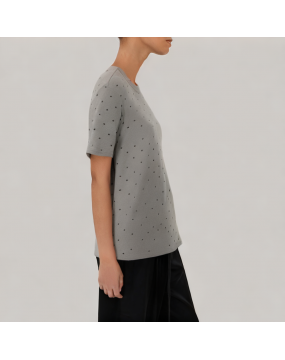 Summer Polka Dot Round Neck T shirt 
