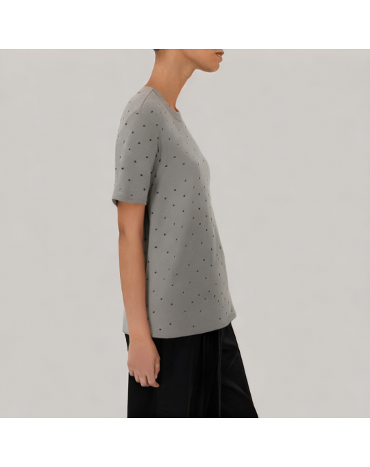 Summer Polka Dot Round Neck T shirt 