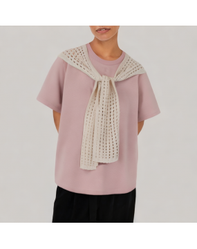 Women's Shawl Short Sleeve T shirt