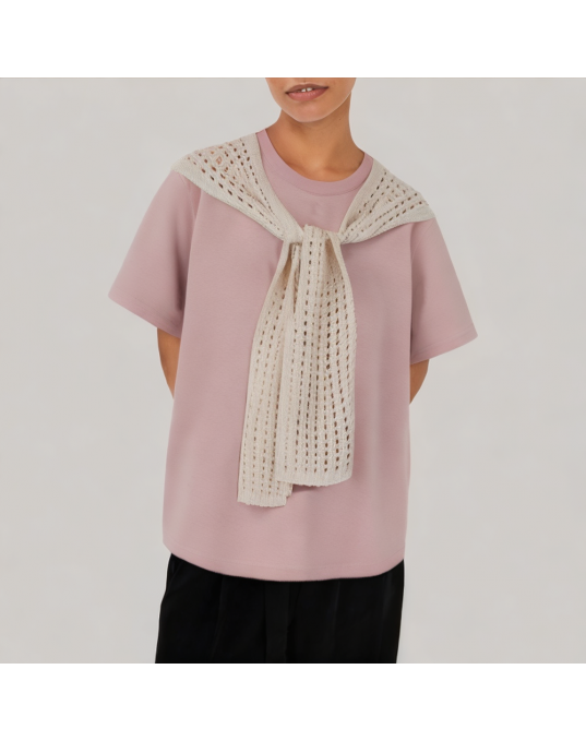 Women's Shawl Short Sleeve T shirt